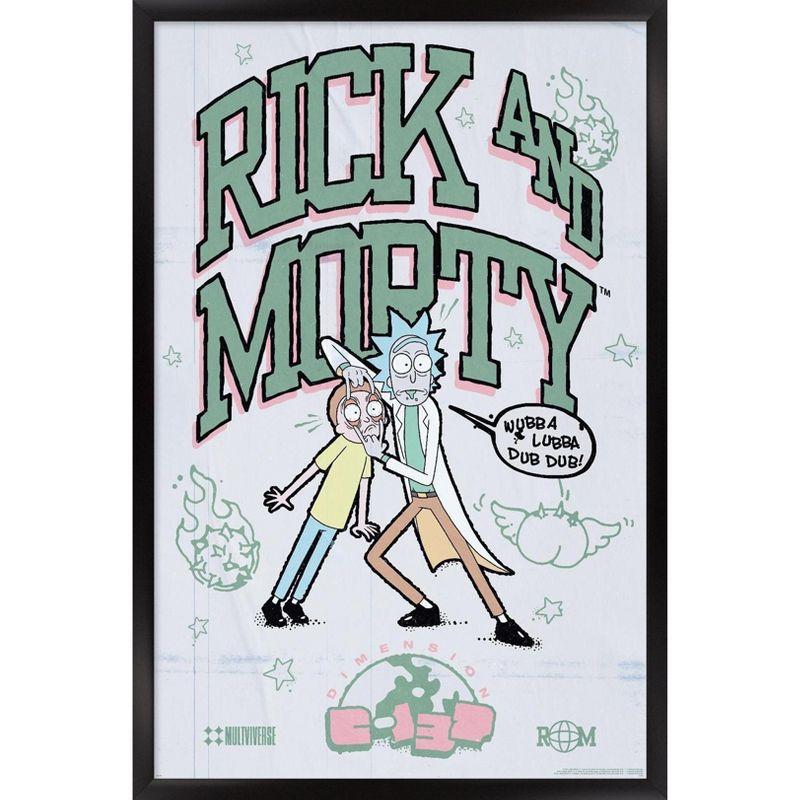 Trends International Rick And Morty: Bodega - Wubba Framed Wall Poster Prints Black Framed Version 22.375" x 34"