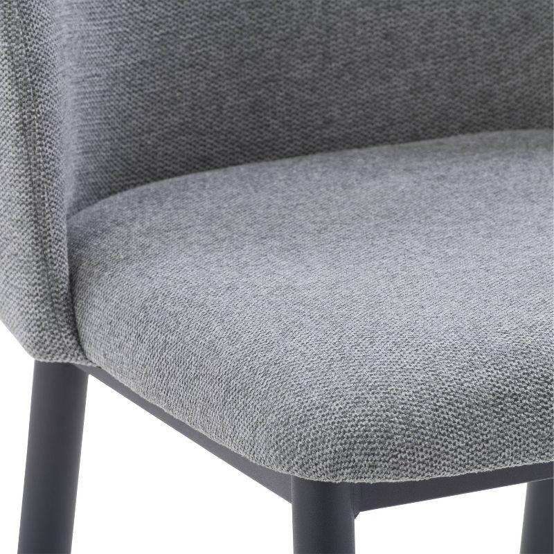 Nash Side Chair with Black Legs Gray - CorLiving: Mid-Century Design, Chenille Upholstery, Foam Support