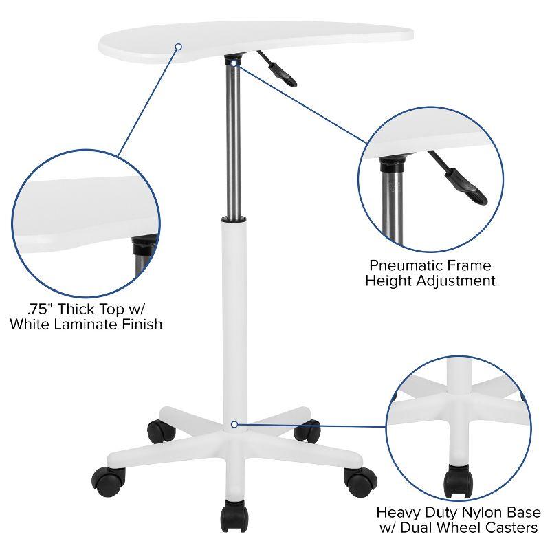 Flash Furniture Sit to Stand Mobile Laptop Computer Desk - Portable Rolling Standing Desk