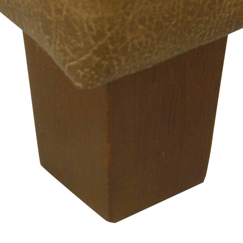 Square Tufted Faux Leather Storage Ottoman Brown - HomePop