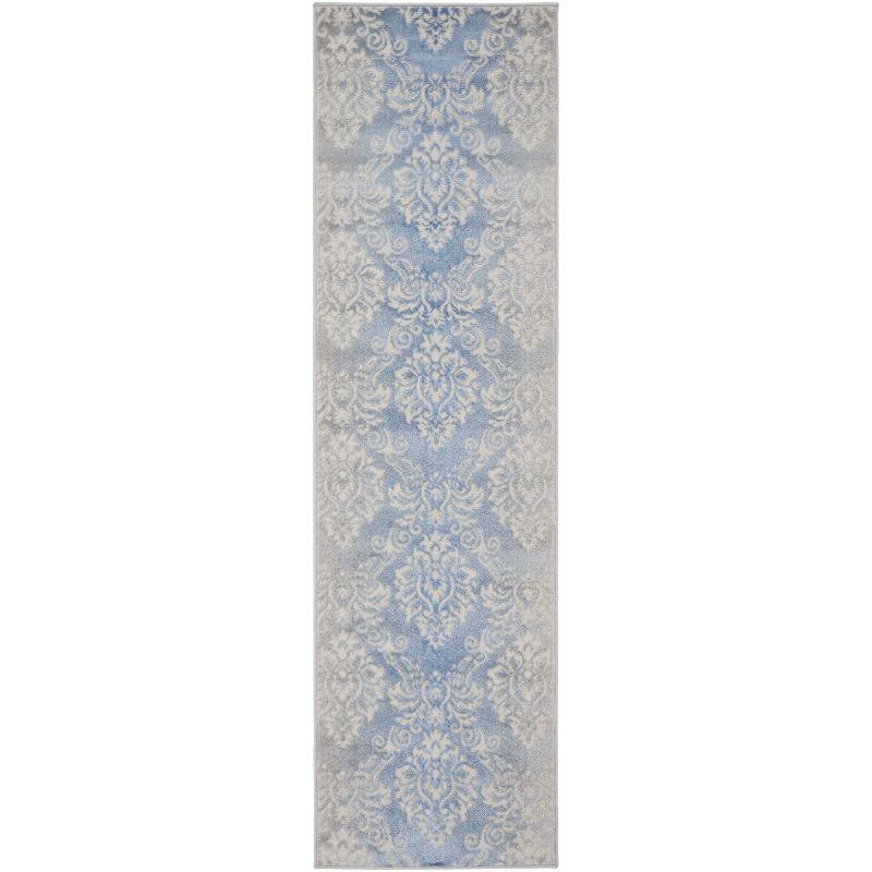Nourison Elation ETN03 Indoor only Area Rug - Ivory Blue 2'3" x 7'6"