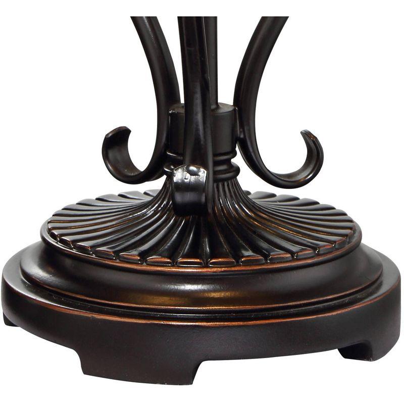 Franklin Iron Works Feuille Country Cottage Table Lamp 23 3/4" High Metal Openwork Leaf Mica Shade for Bedroom Living Room Bedside Nightstand Office