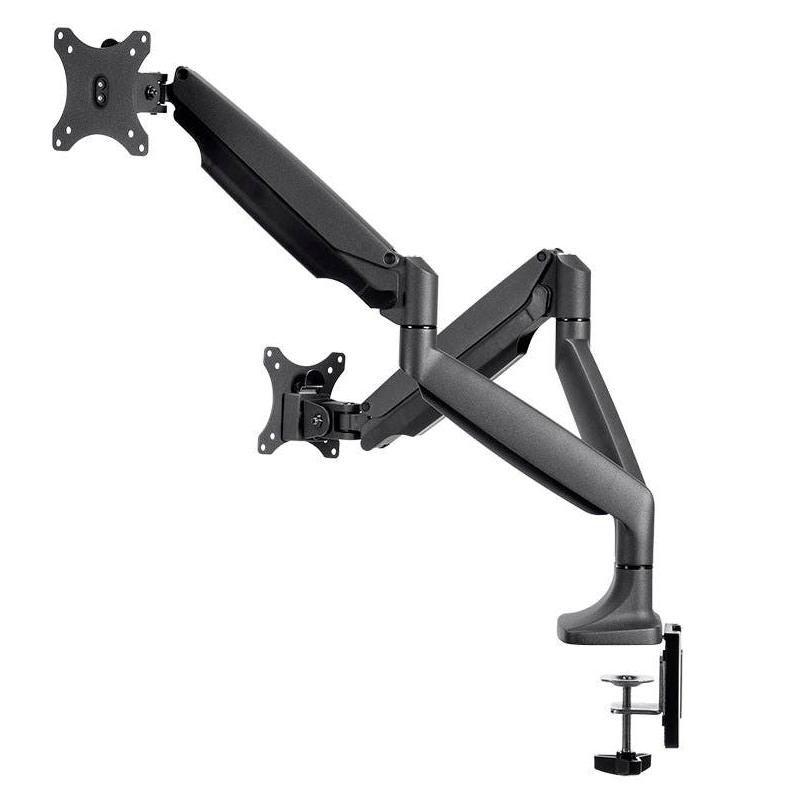 Monoprice Smooth Full Motion Dual Monitor Adjustable Gas Spring Desk Mount - Black, Supports Up to 34 Inch Monitors, Max 19.8 LBS Weight Per Display