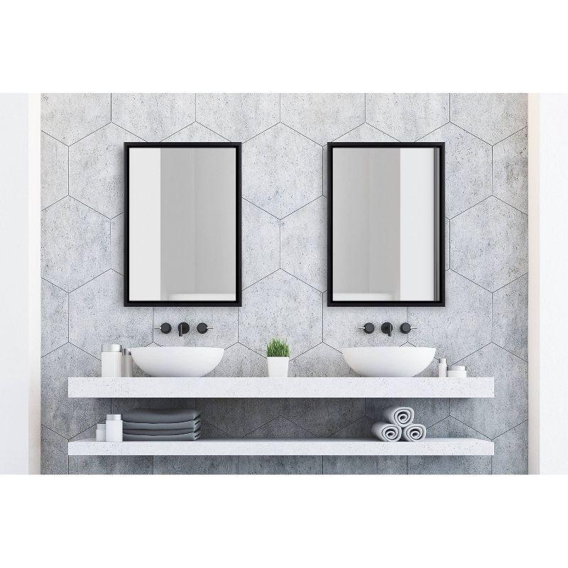 18" x 24" Evans Rectangle Wall Mirror Black - Kate & Laurel: Modern Vanity Decor, Wall Mount