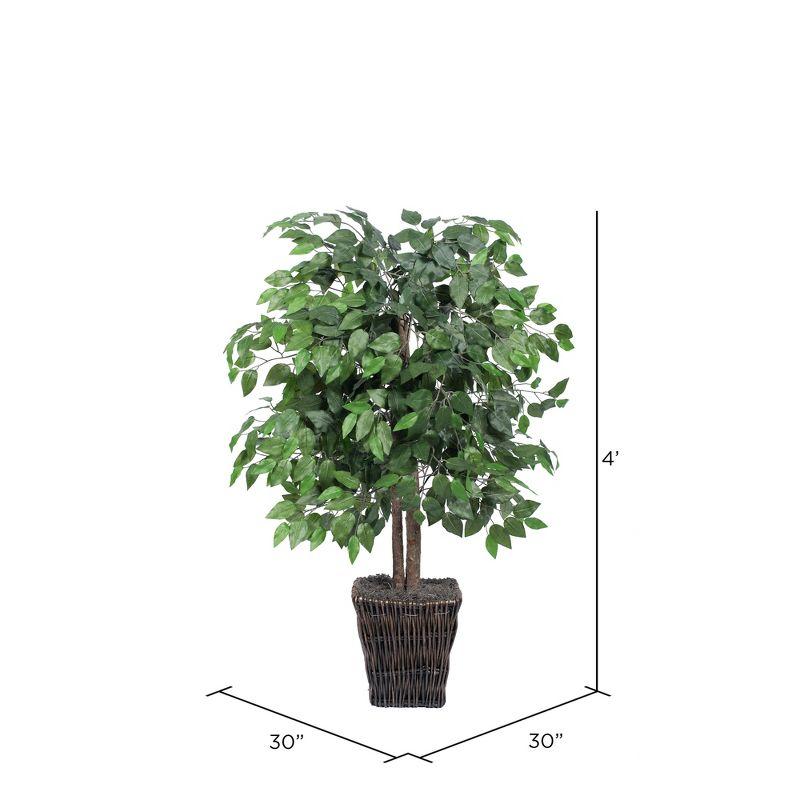 47'' Green Silk Ficus Tree in Willow Pot