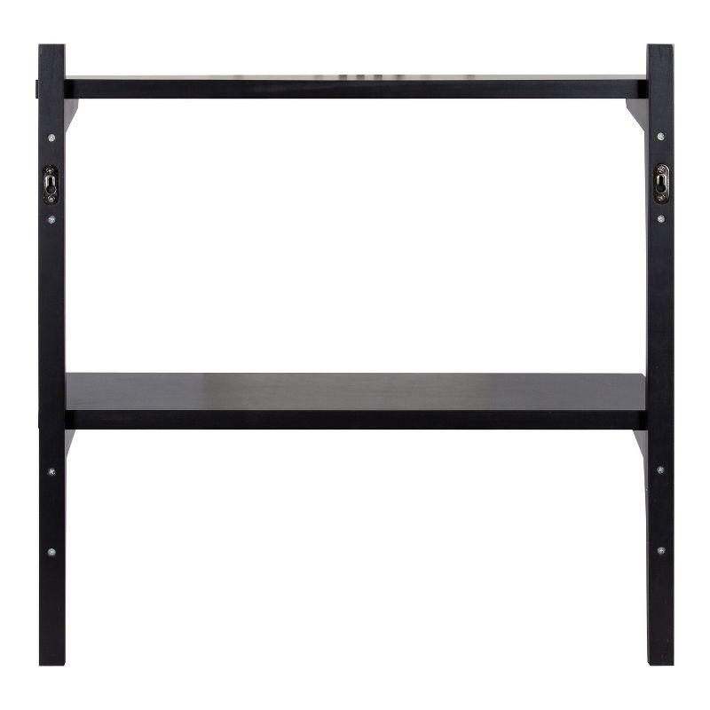 Kate & Laurel All Things Decor 24" x 8" x 24" Meridien Wood Wall Shelf Black: Poplar, 2-Tier Storage, Modern Design