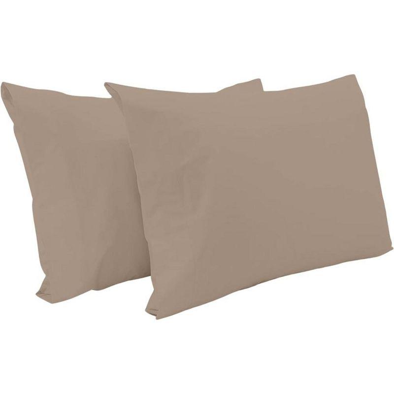 Superity Linen King Pillow Cases  - 2 Pack - 100% Premium Cotton - Open Enclosure - Taupe