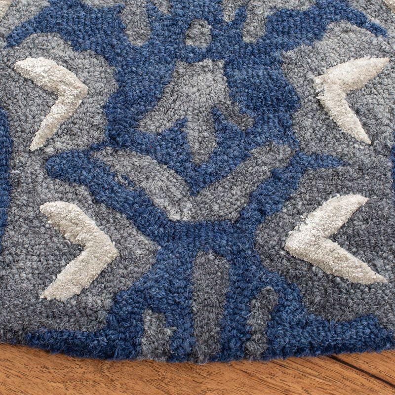 Dip Dye DDY511 Hand Tufted Area Rug - Navy/Grey - 7' Round - Safavieh.