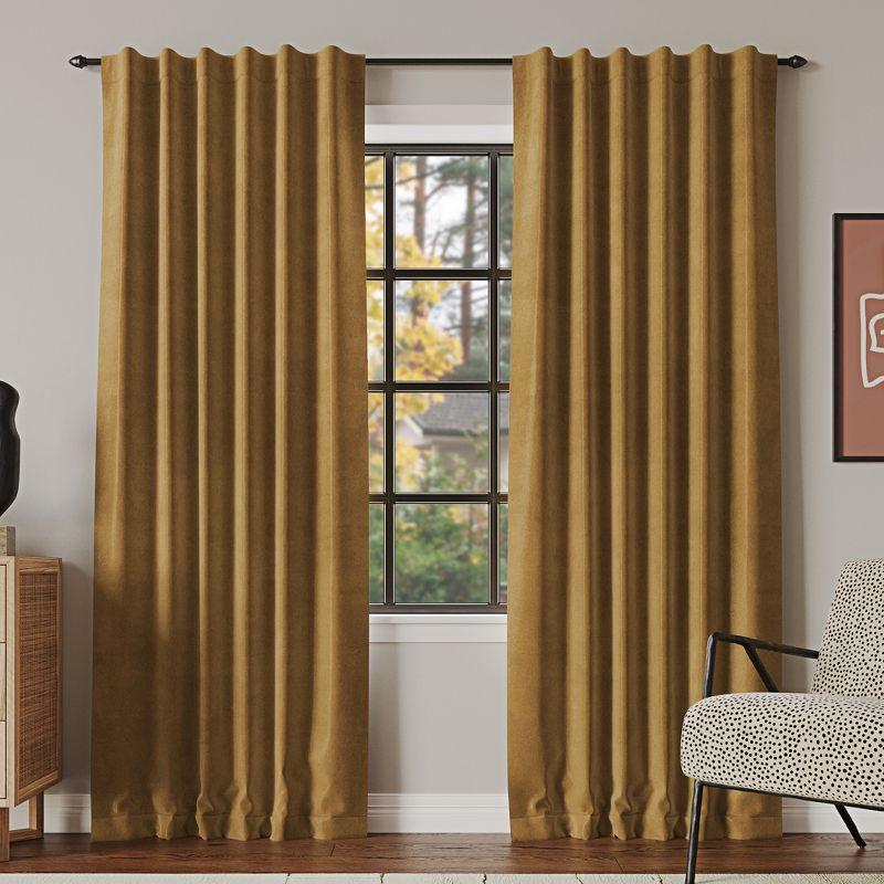 Velvet Noise Reducing Thermal Extreme 100% Blackout Back Tab Curtain Panel