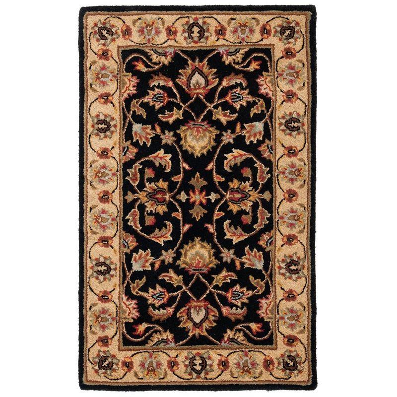 Heritage HG957 Handmade Area Rug - 4'x6' - Black/Beige - Safavieh