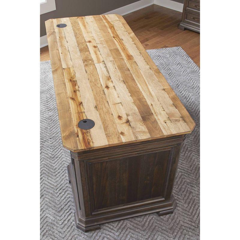 Sonoma Double Pedestal Desk Brown - Martin Furniture: Antique Bronze Hardware, Wood Veneer, No Assembly Required