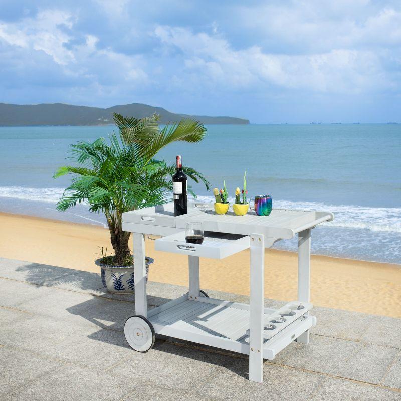 Orland Outdoor Tea Trolley PAT7010 - Grey - Safavieh