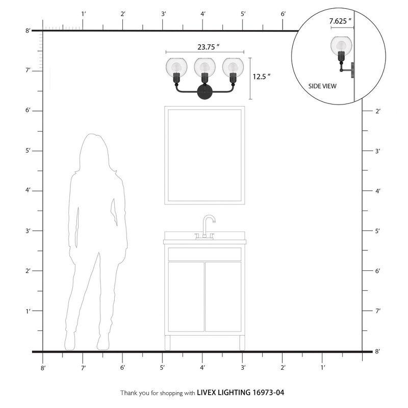 Livex Lighting Downtown 3 - Light Vanity in  Black/Brushed Nickel