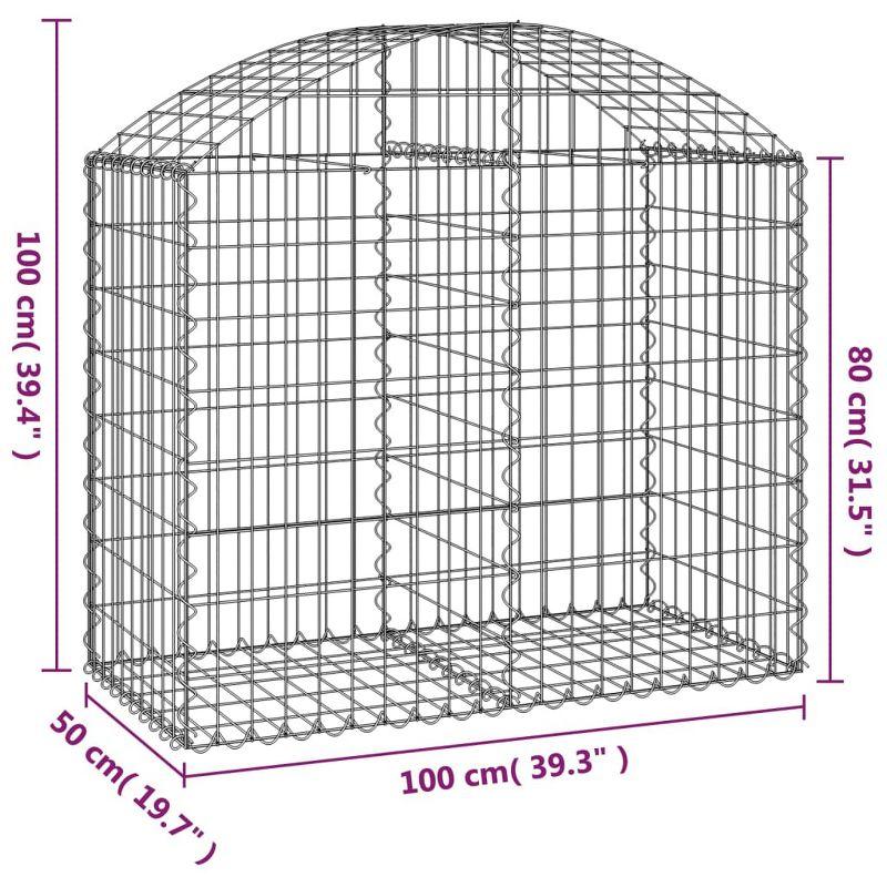 vidaXL Gabion Raised Bed Galvanized Iron 78.7"x39.4"x39.4"