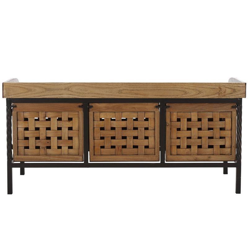 Isaac Wooden Storage Bench - AMH6530 - Oak - Safavieh Couture