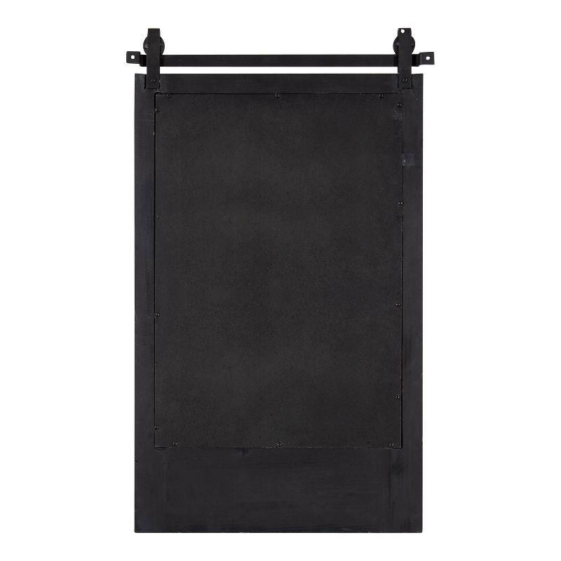 18" x 28" Cates Functional Wall Mirror Black - Kate & Laurel All Things Decor: Rustic Farmhouse, Wooden Frame, No Assembly Required