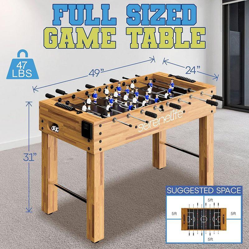 SereneLife 48in Wood Foosball Table with Cup Holders