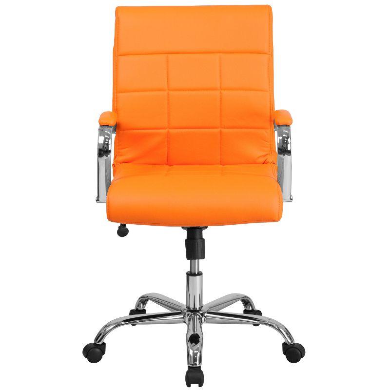 Flash Furniture Mid-Back Vinyl Executive Swivel Office Chair with Chrome Base and Arms