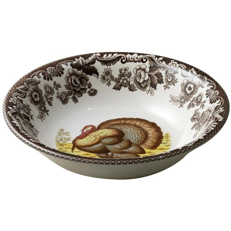 Spode Woodland 8-Inch Ceramic Turkey Cereal Bowl