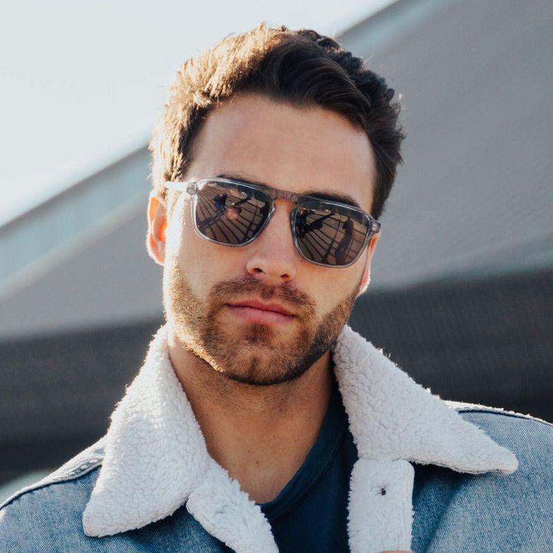 WMP Eyewear Aviator Single Bridge Square Polarized Sunglasses