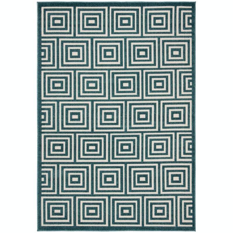 Cottage COT941 Loomed Indoor Area Rug - Cream/Turquoise - 6'7"x9'6" - Safavieh