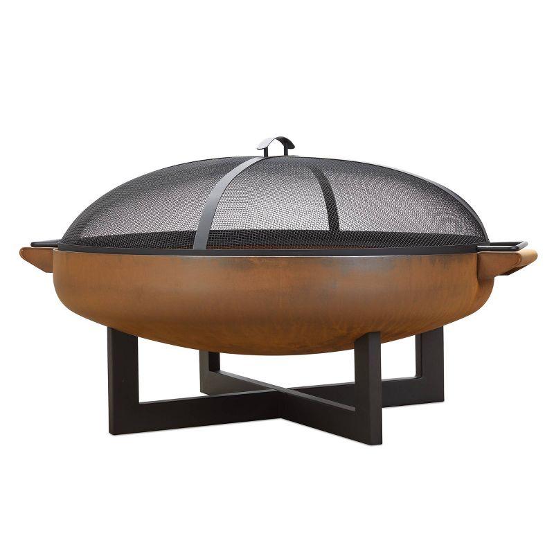 La Porte 21" H x 36.8" W Steel Wood Burning Outdoor Fire Pit with Lid
