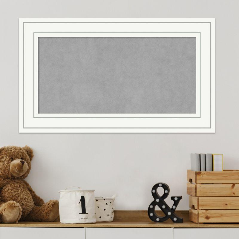 Amanti Art Craftsman White Wood Framed Magnetic Board