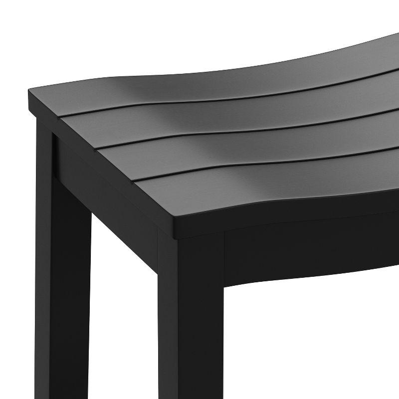 30" Fiddler Wood Backless Counter Height Barstool Black - Hillsdale Furniture: Saddle Seat, Matte Finish, Farmhouse Style