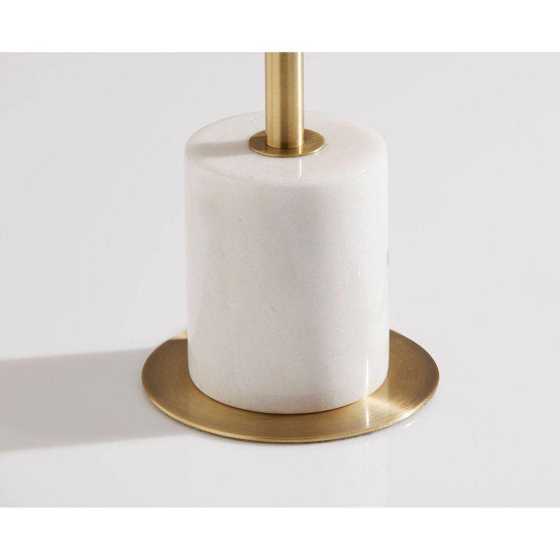 White Marble and Brass Globe Table Lamp