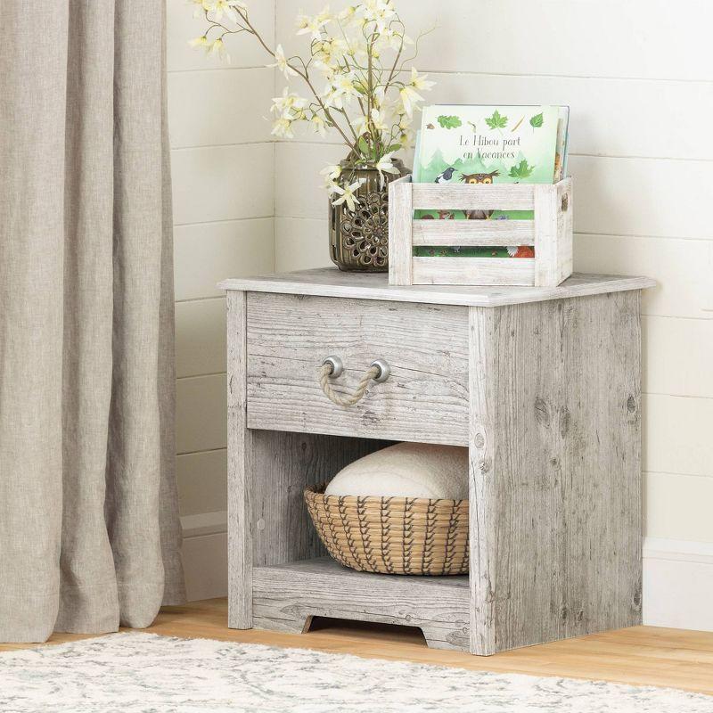 Navali Seaside Pine Coastal 1-Drawer Nightstand