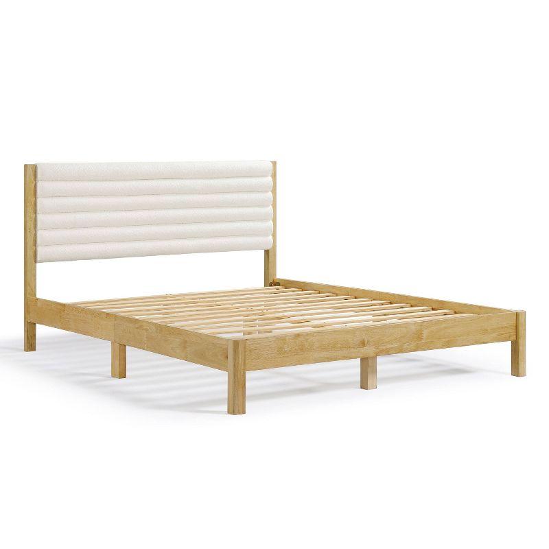 HOMES: Inside + Out Queen Belna Platform Bed with Boucle Upholstery Natural