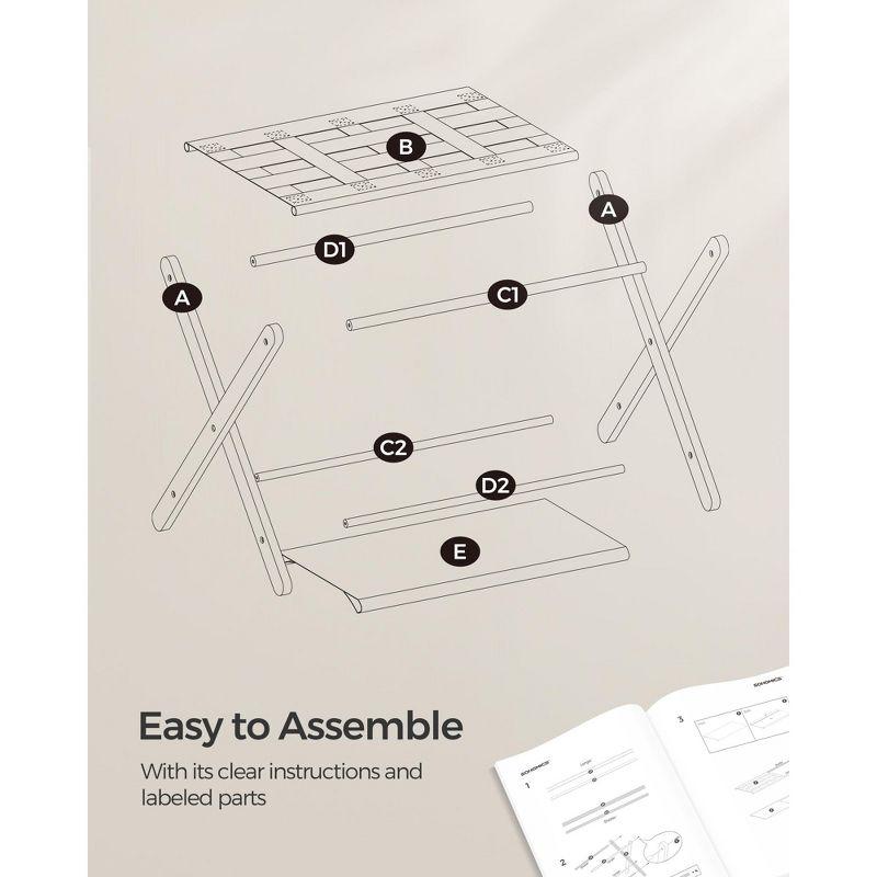 Folding Luggage Rack with Shelf Travel Suitcase