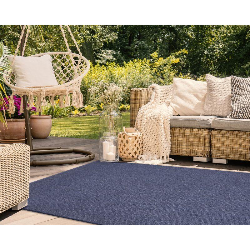 Liora Manne Calais Solid Indoor/Outdoor Rug Navy 5' x 7'6"