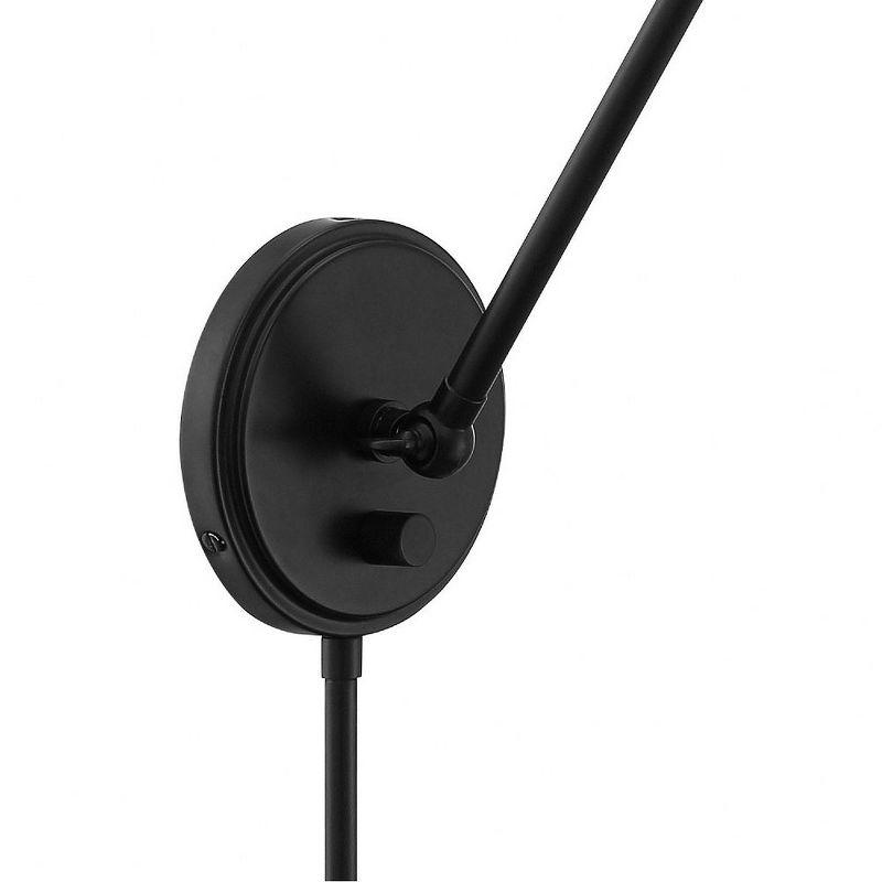 Mitchell Matte Black Steel Adjustable Arm Sconce