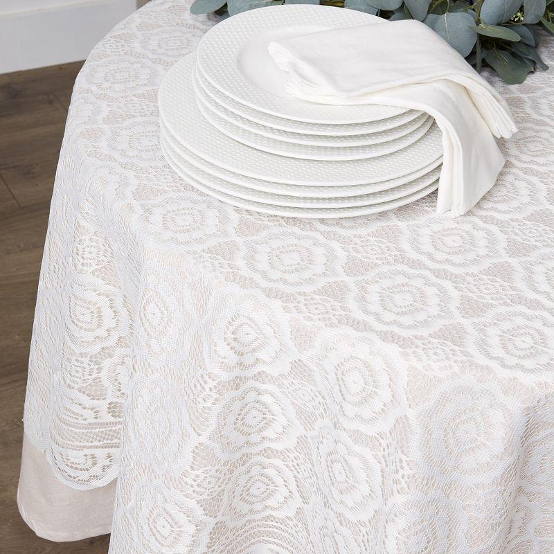 Design Imports  Lace Tablecloth, Vintage, 63" Round