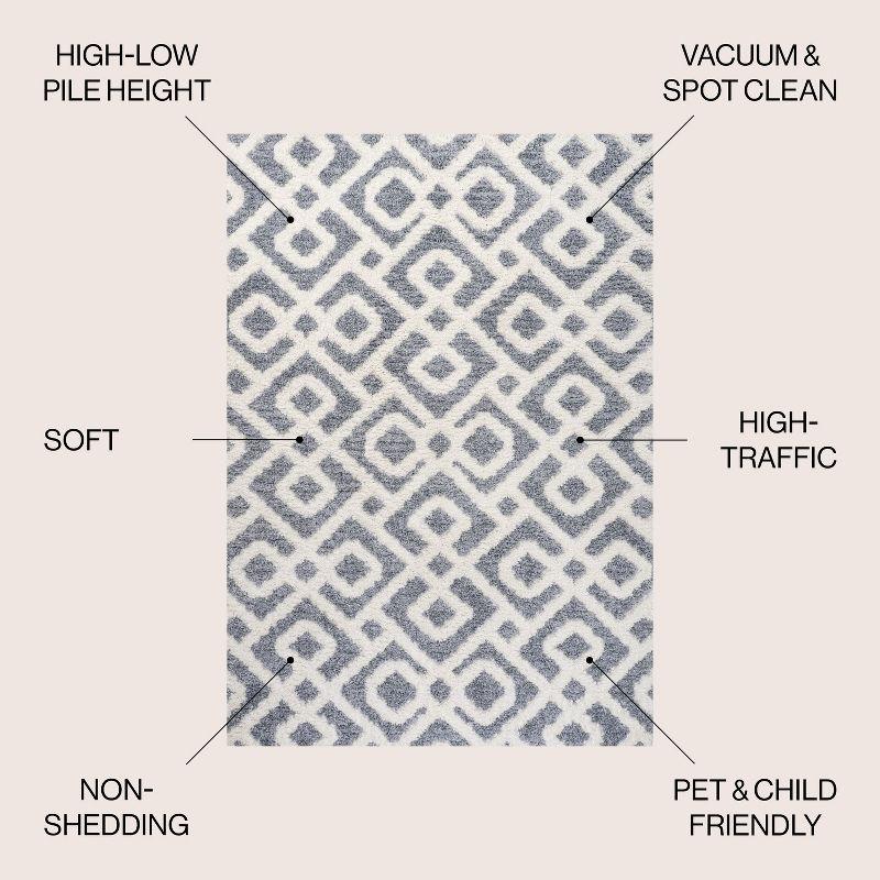 Astrid Retro Trellis High-Low Area Rug - JONATHAN Y