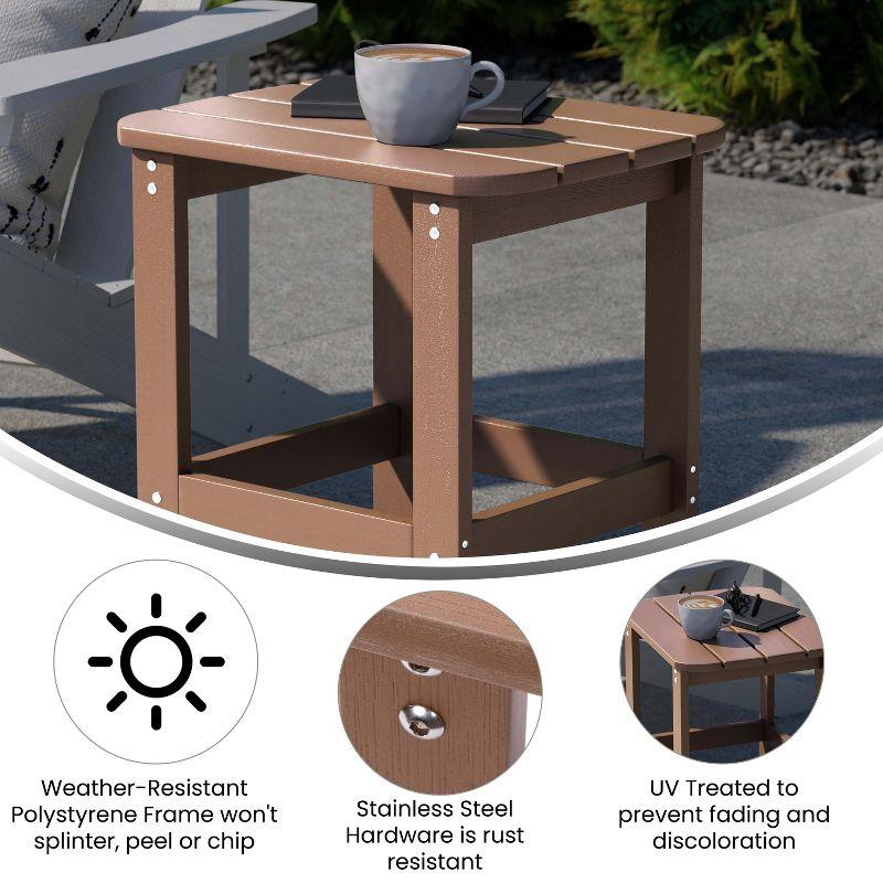 Charlestown Natural Cedar Poly Resin Adirondack Side Table