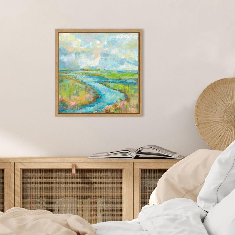 Amanti Art Marsh (Stream) by Jeanette Vertentes Canvas Wall Art Print Framed 16 x 16-in.