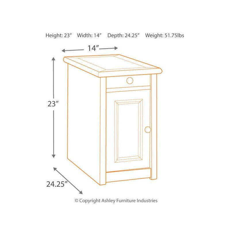 Signature Design by Ashley Bolanburg Chair Side End Table Brown/White: Vintage Style, USB Ports, Storage Cabinet