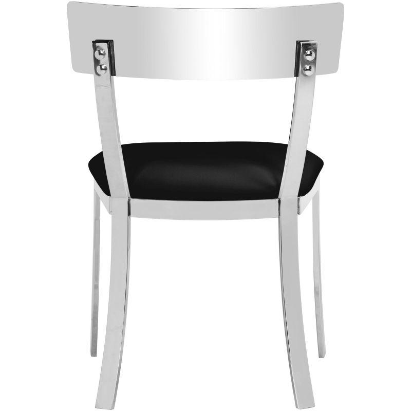 Abby 19'' Black PU Leather and Chrome Side Chair Set