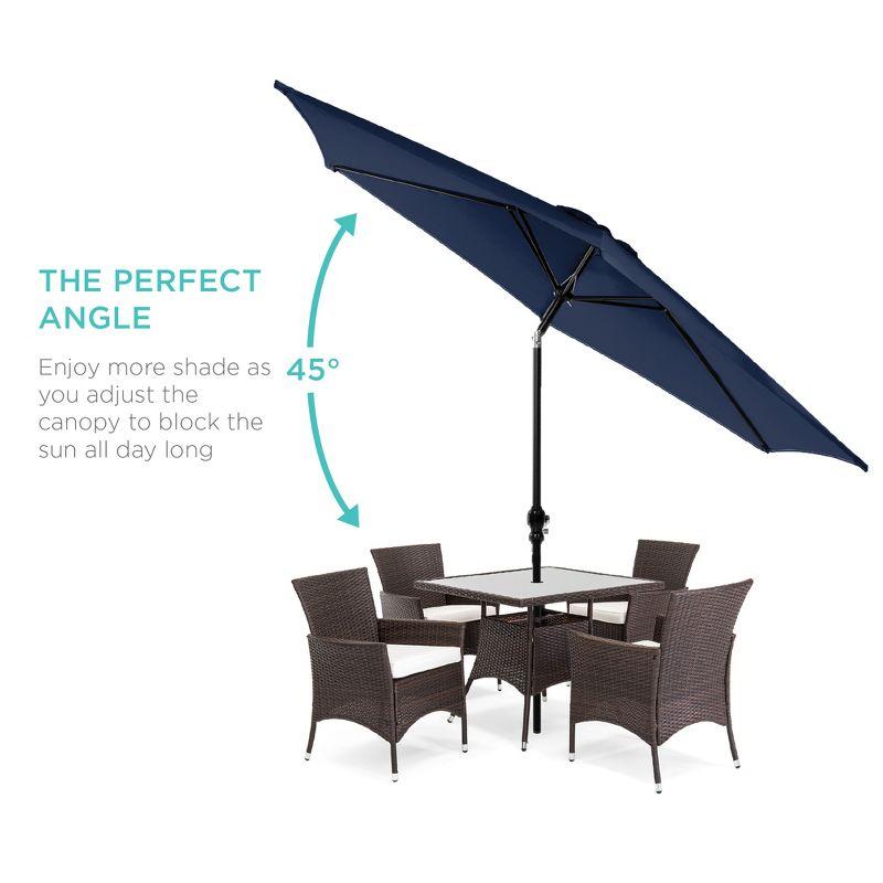Best Choice Products 10ft Outdoor Steel Market Patio Umbrella w/ Crank, Tilt Push Button, 6 Ribs - Navy Blue