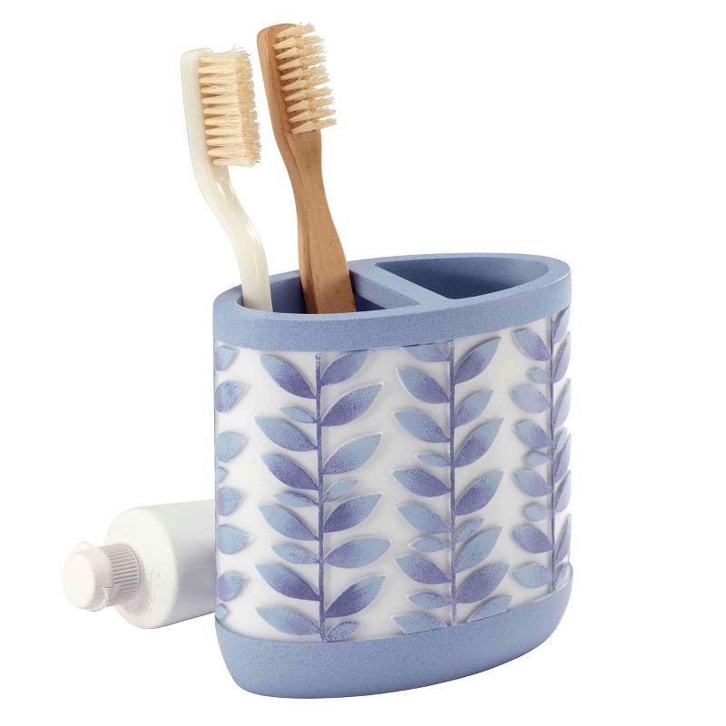 Periwinkle Blue and Purple Leaf Resin Toothbrush Holder