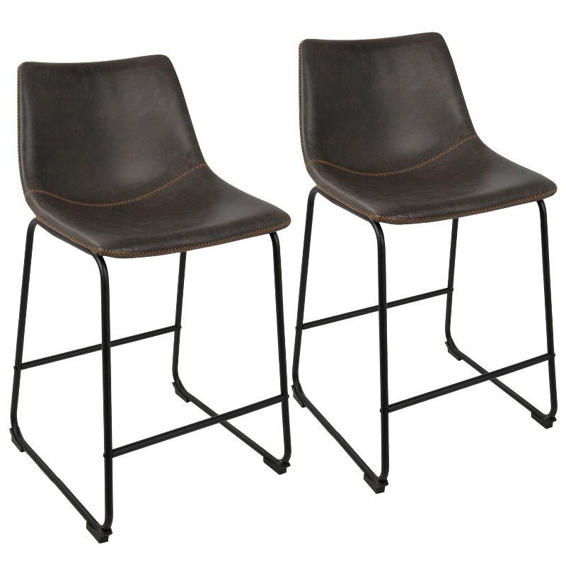 Set of 2 26" Duke Industrial Counter Height Barstools - Lumisource