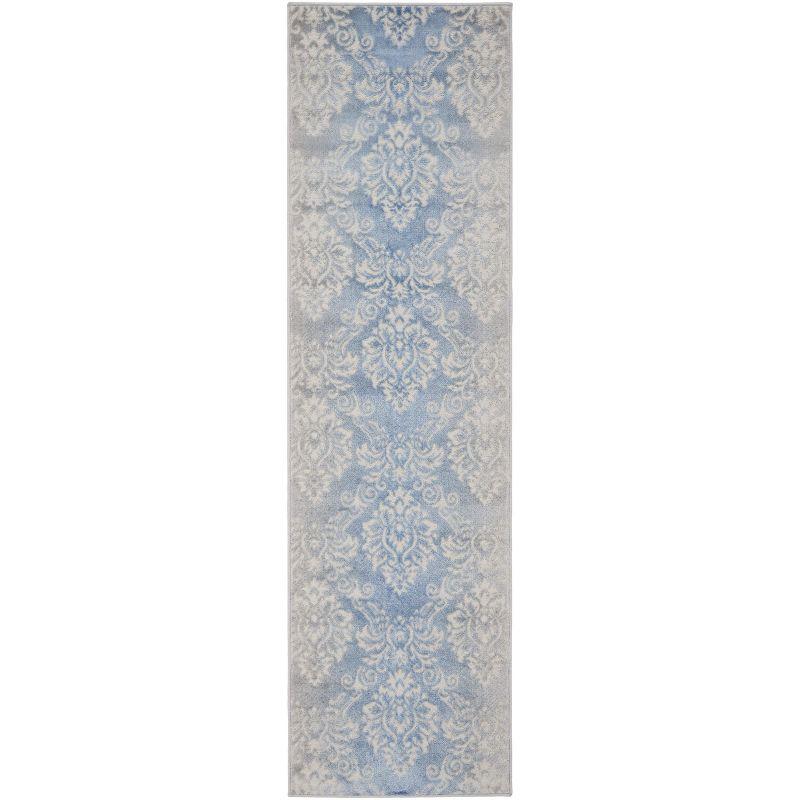 Nourison Elation ETN03 Indoor only Area Rug - Ivory Blue 2'3" x 7'6"