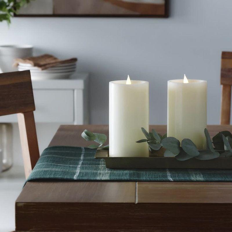 2pk 3" x 6" LED Candles Cream - Threshold™: Paraffin Wax, Traditional Decor, Pillar Style