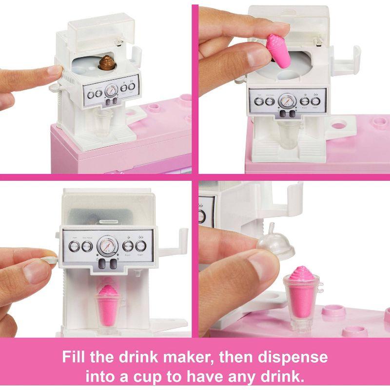 Barbie Coffee Shop Playset with Blonde Barista Doll with Working Coffee Maker & Accessories