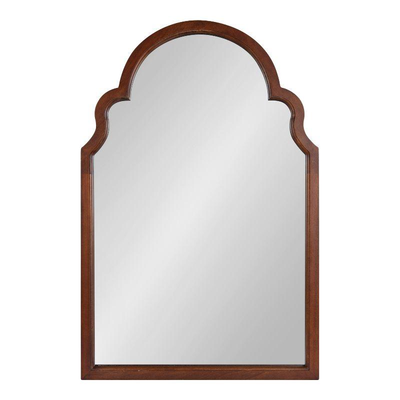 Kate and Laurel Hogan Wood Arch Mirror, 24x36, Walnut Brown