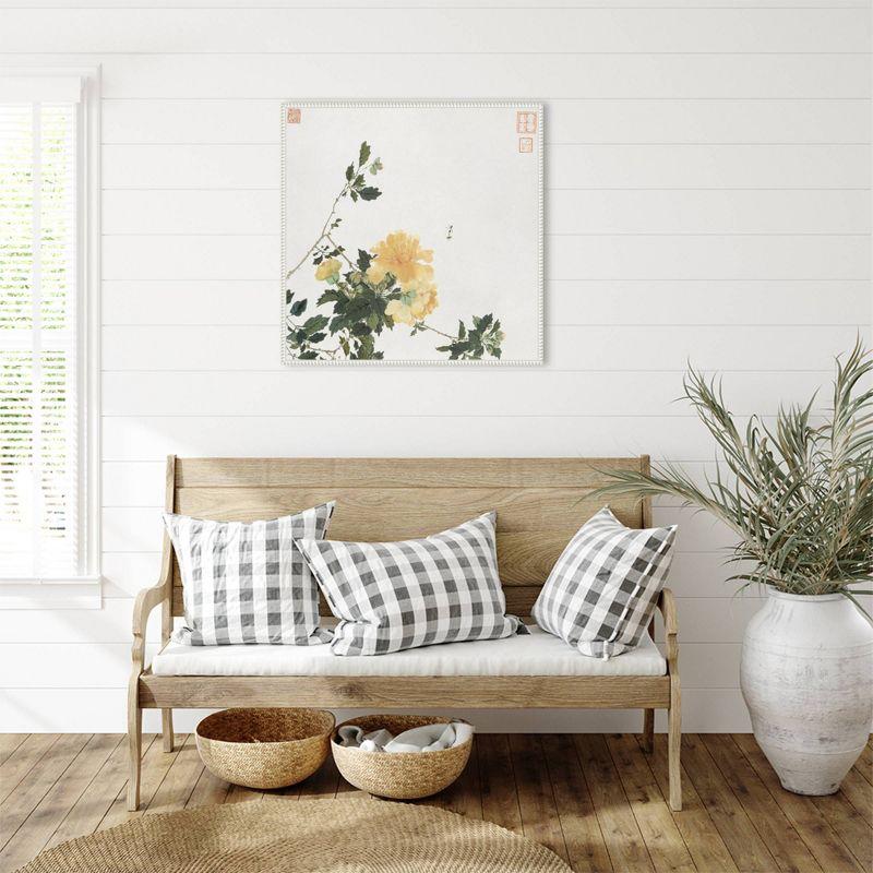 Amanti Art 30"x30" Insects and Flowers VI by Ju Lian Framed Canvas Wall Art Print