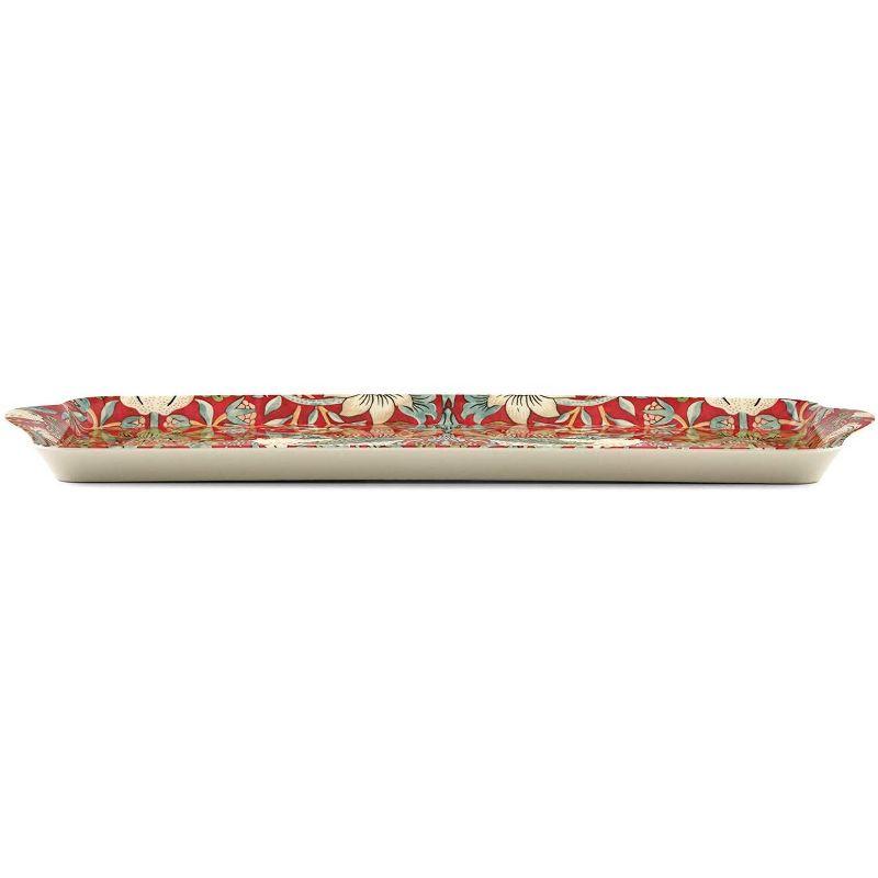 Pimpernel Strawberry Thief Red Melamine Sandwich Tray 15.1 X6.5"