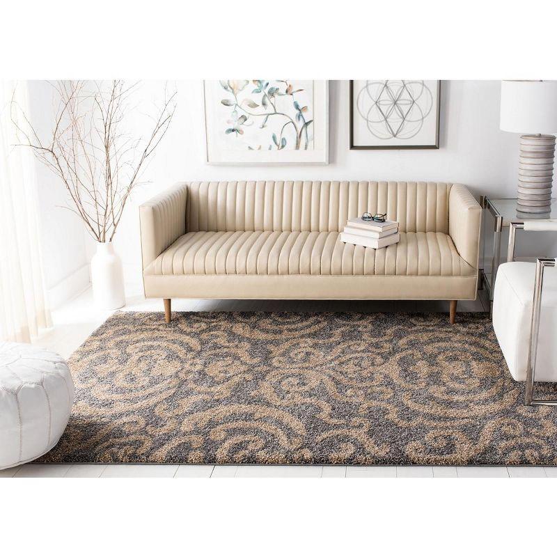 Florida Shag SG462 Power Loomed Indoor Area Rug - Grey/Beige - 4'x6' - Safavieh.